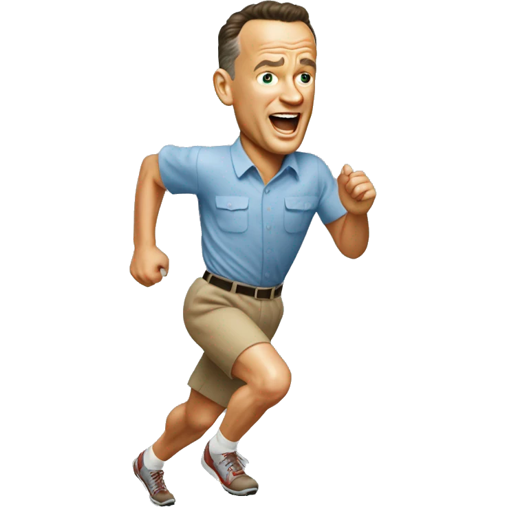 Tom Hanks as Forrest Gump running emoji