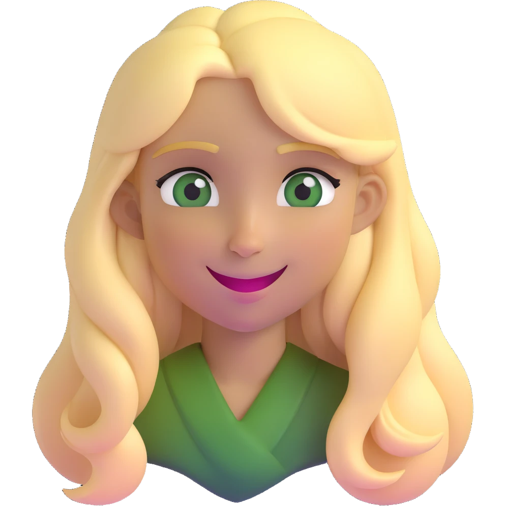 long-haired blonde with swamp eyes, winking emoji