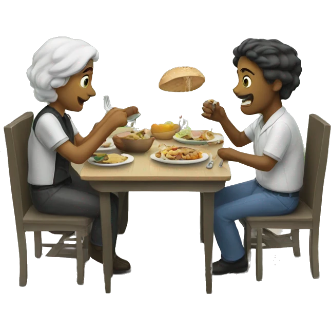 having lunch! emoji