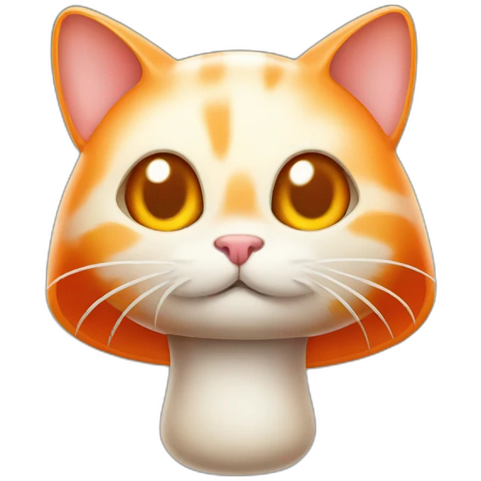 Cat orange mushroom emoji
