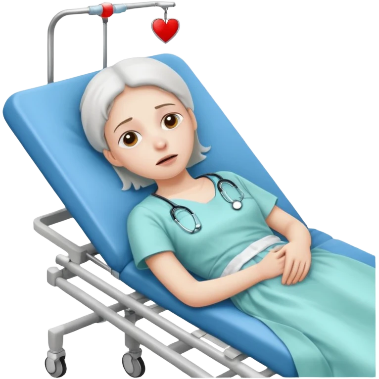 bored patient lying on a stretcher emoji
