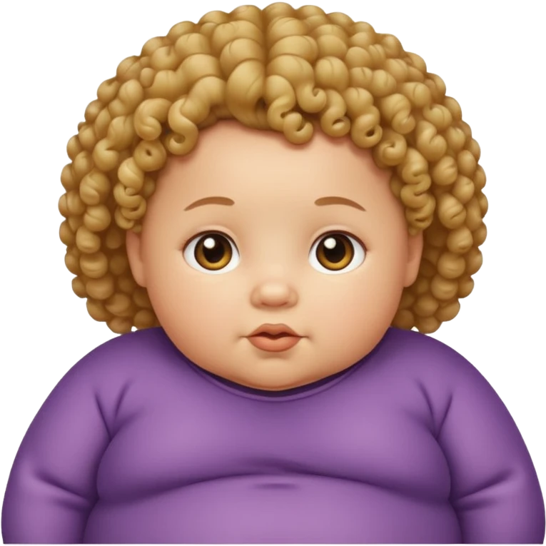 Fat baby doing curly hair emoji