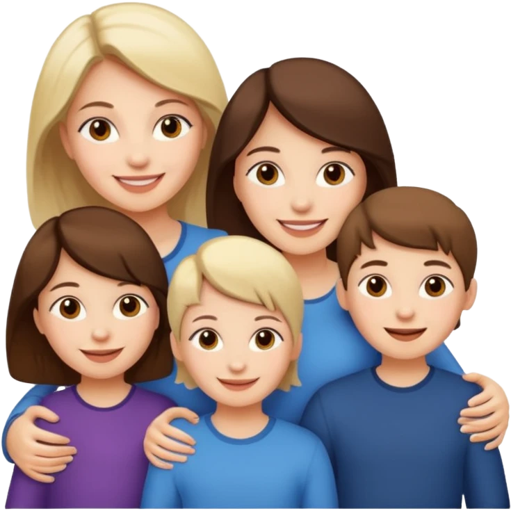 woman with 5 children emoji