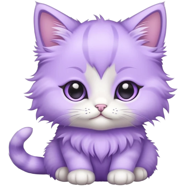 light purple lavender cat kitten emoji
