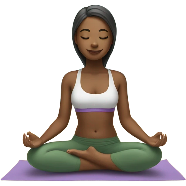 Girl doing yoga on the beach emoji