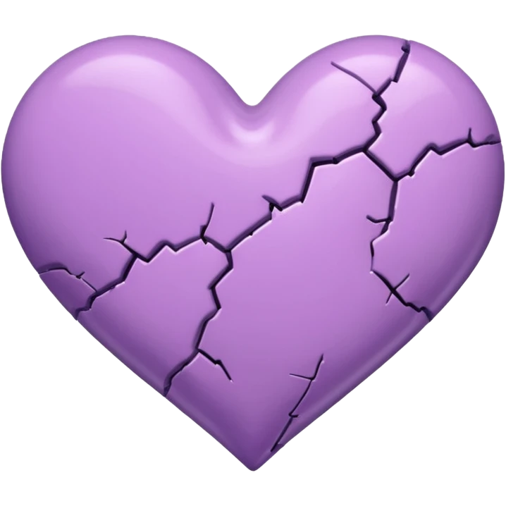 Broken purple heart showing pink in the crack emoji