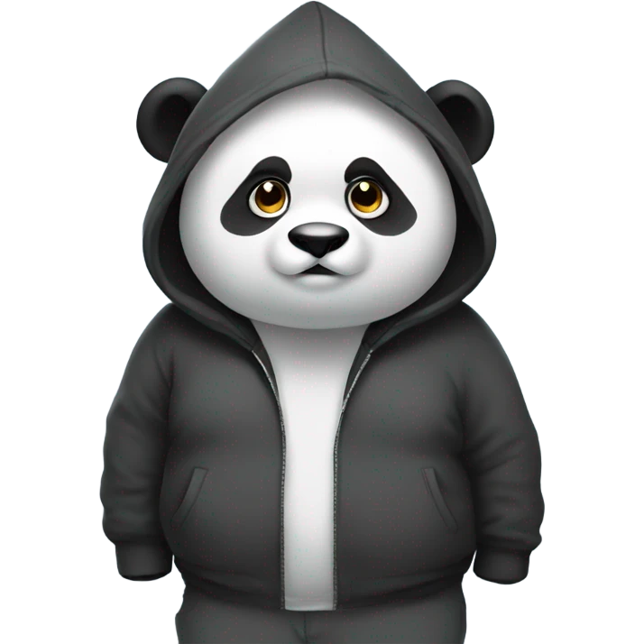 Fat Panda wearing a hoodie and a beanie  emoji