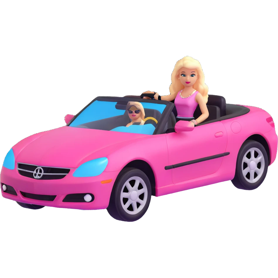 Barbie convertible car emoji