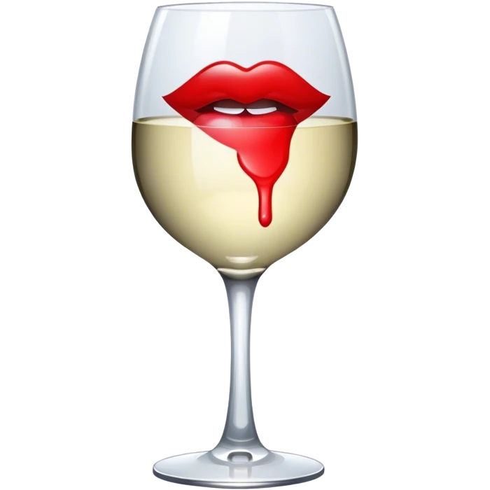Wine glass with kiss on it emoji