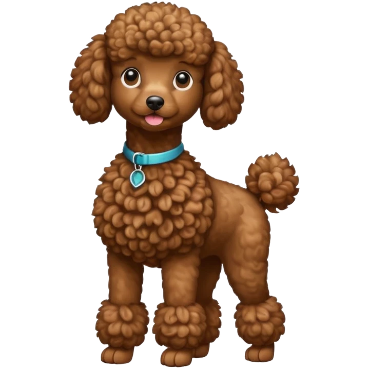 Create a full-body Apple-style emoji of a brown poodle emoji