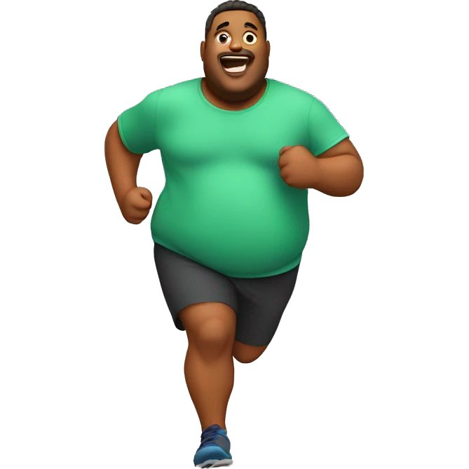 Fat guy running emoji