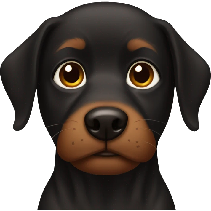 Black dog with brown eyebrows emoji