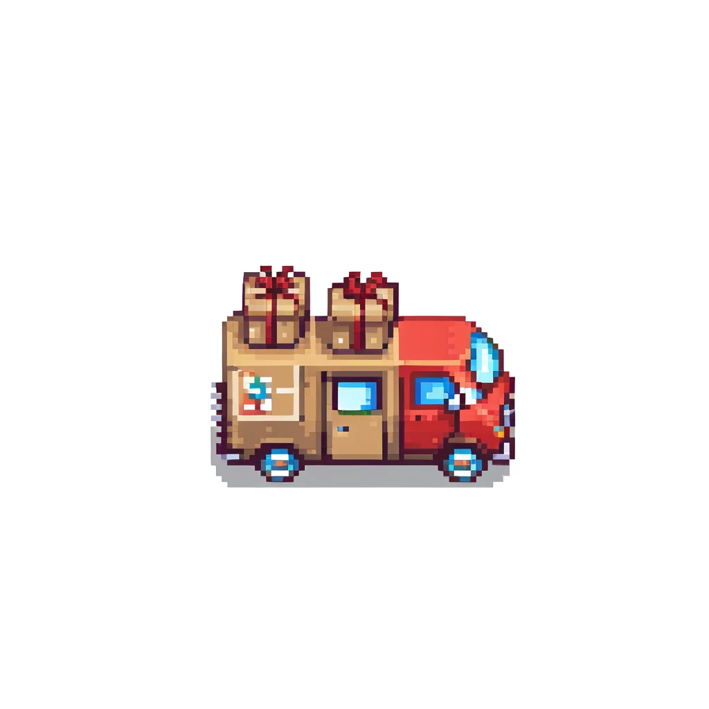delivery truck with packages emoji