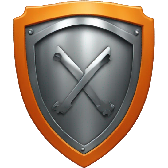 orange metal shield with car symbol in the middle emoji