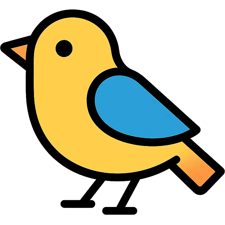 bird, modern icon style, clean lines, simple shapes, minimal color, suitable for app or website use emoji
