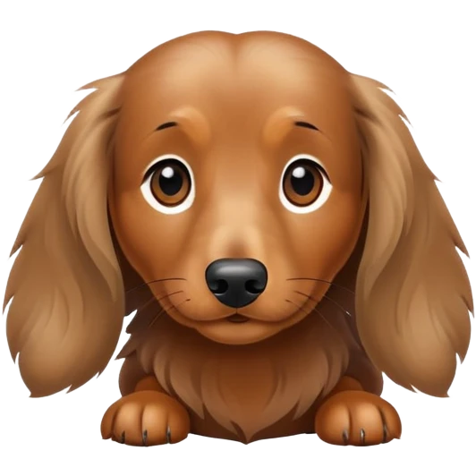 Miniature long-haired dachshund emoji