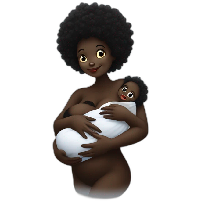 Golliwog breastfeeding without baby nice emoji