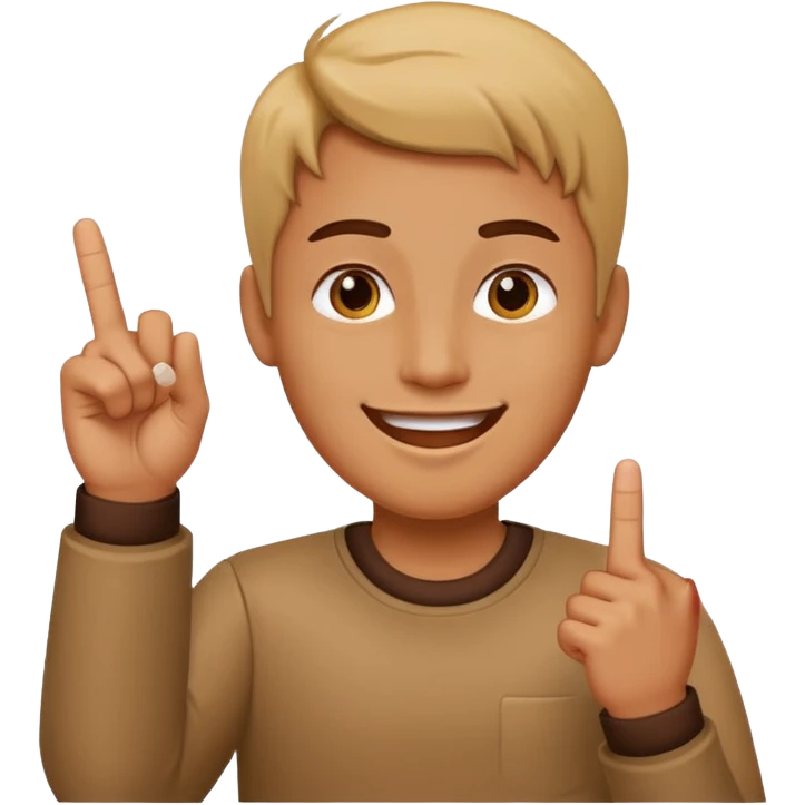 Happy face with middle finger emoji