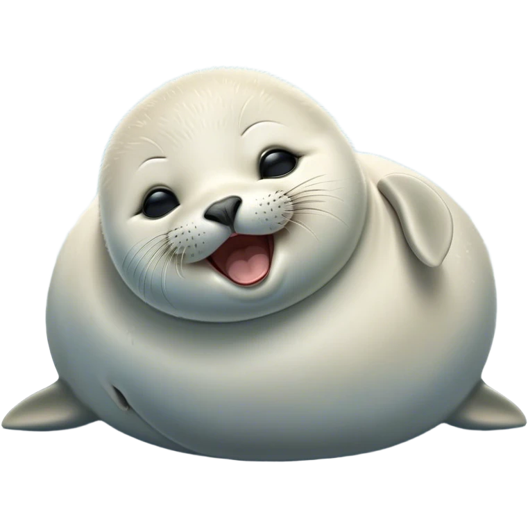 Cinematic Cute Yawning Baby Seal Portrait Emoji, Head tilted slightly with a dramatic, wide-open yawn, showcasing a chubby, tender body with half-closed, drowsy eyes and a relaxed, slightly open mouth, Simplified yet irresistibly adorable features, highly detailed, glowing with a soft, cozy arctic glow, high shine, relaxed yet expressive, stylized with a dash of playful polar charm, soft glowing outline, capturing the essence of a drowsy yet affectionate baby seal that appears ready to stretch and yawn its way out of the screen! emoji