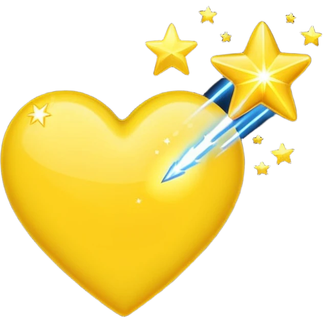 yellow heart with a shooting star emoji