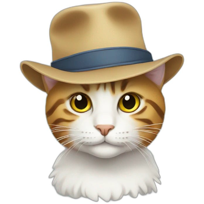 Travel cat with hat emoji