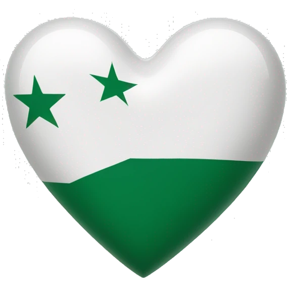 White and green heart with Pakistan flag  emoji