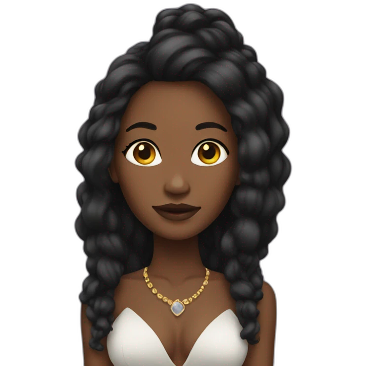 Black women with long hair queen emoji