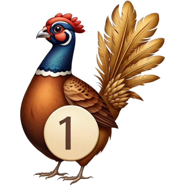 pheasant holding number 1 sign emoji