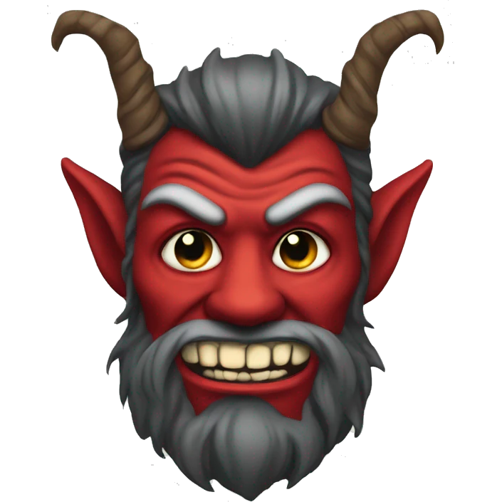 Evil Krampus in a red robe emoji
