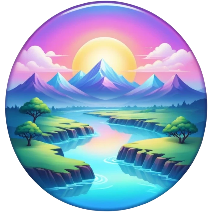 Epic divine legendary complex detailed iridescent gradients aesthetic-scenery emoji