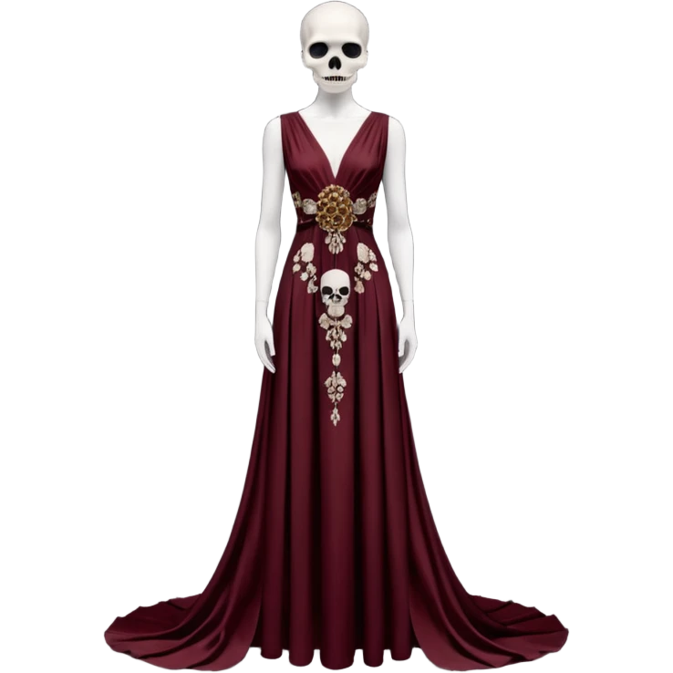 Alexander McQueen, Women's Skull Print Evening Dress in Oxblood emoji