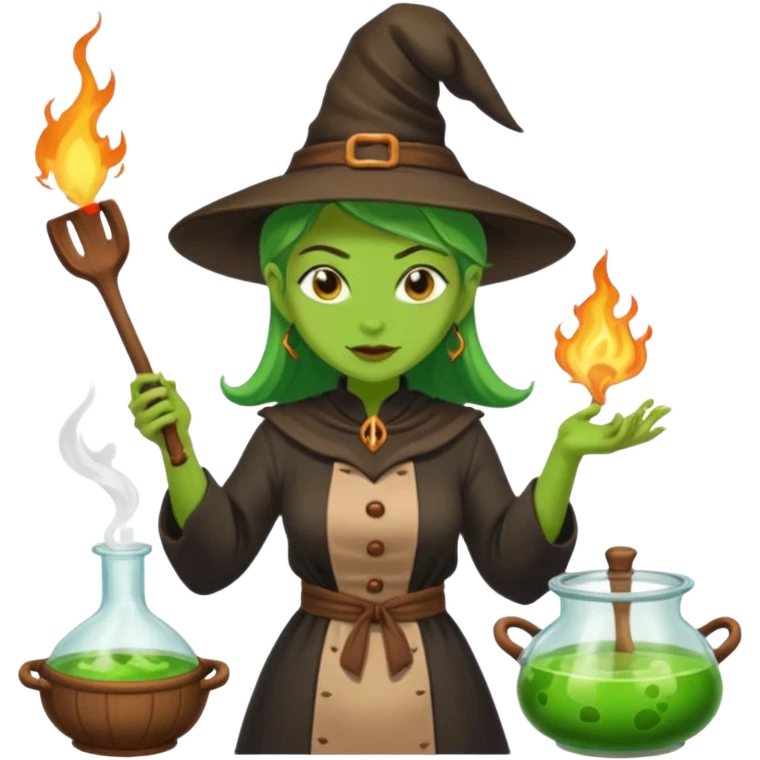 green witch cooking potion emoji