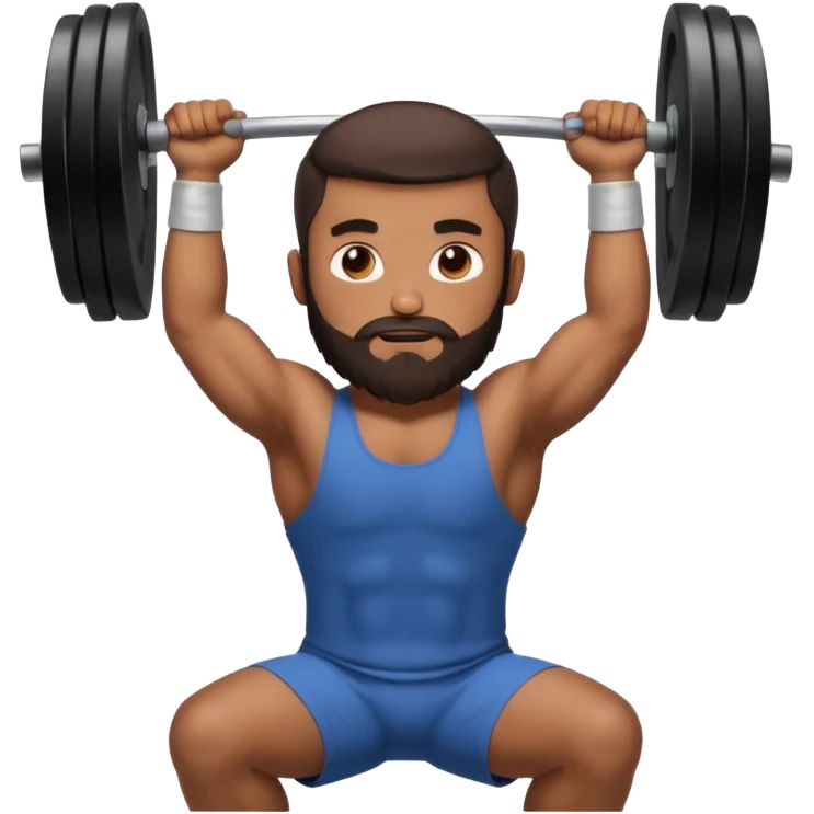 brown muslim man pushing weight emoji
