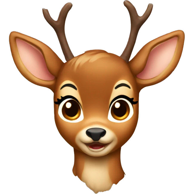 bambi deer brown bow  emoji