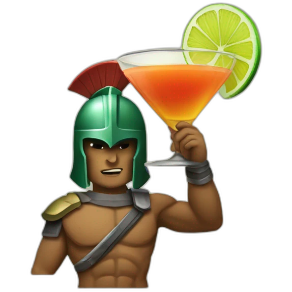 Spartans with a coktail emoji