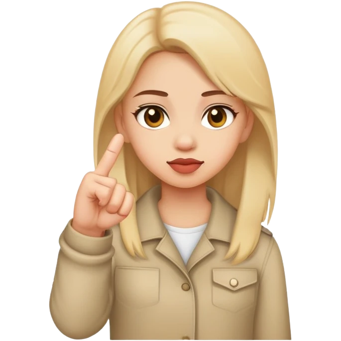 Girl sticking up the middle finger emoji