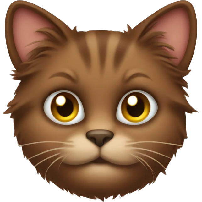 fuzzy brown cat emoji