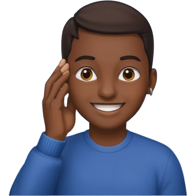 👂🏾🤏🏾 combined with a smile  emoji