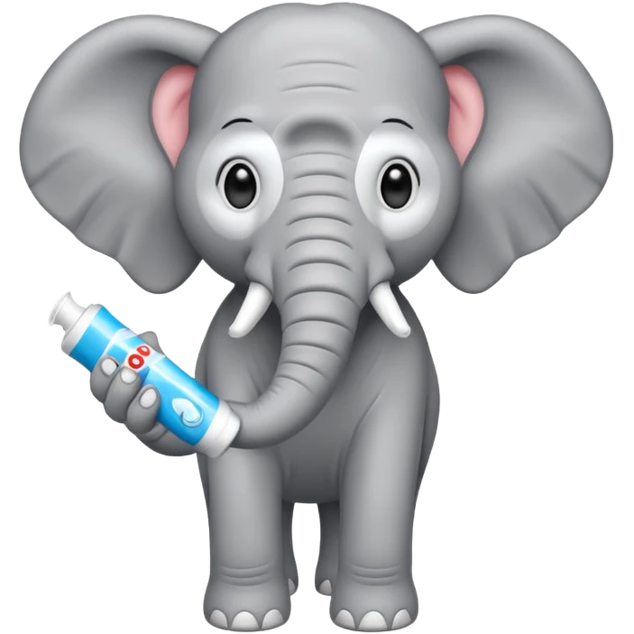 elephant with a tube of toothpaste emoji