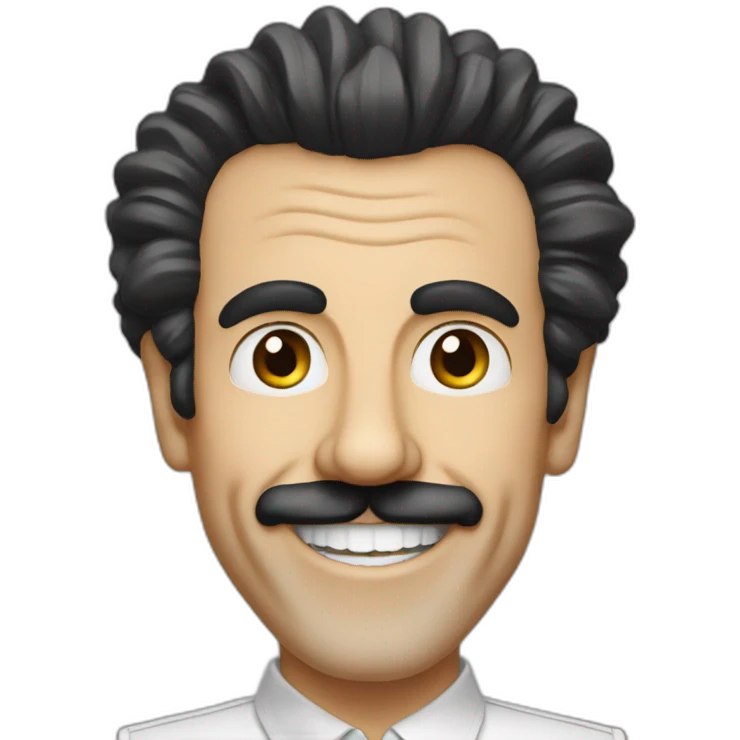 borat with a wide smile emoji