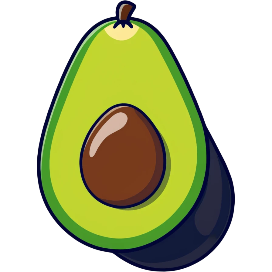 whole uncut avocado showing exterior emoji
