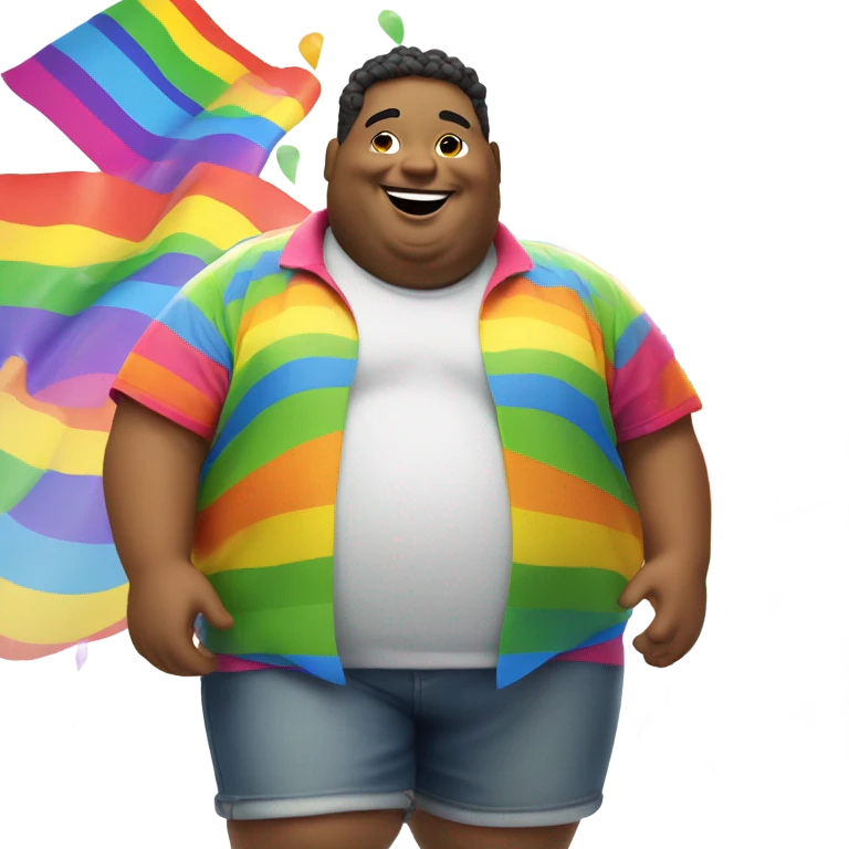 Gay pride obese man emoji