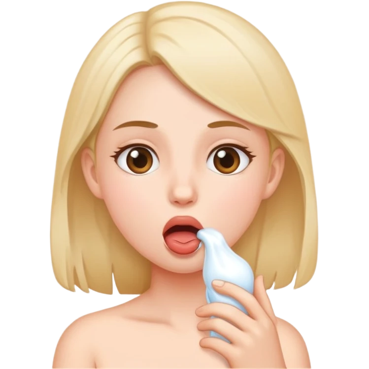 Девушка глотающая сперму  emoji