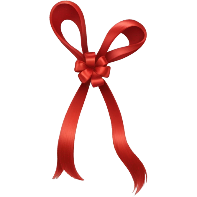 red open hair from behind with a red bow emoji
