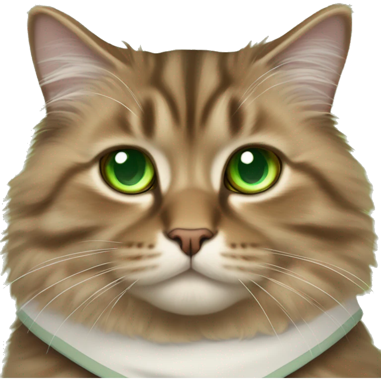 Brown Siberian cat with green eyes dressed as obi wan kenobi  emoji