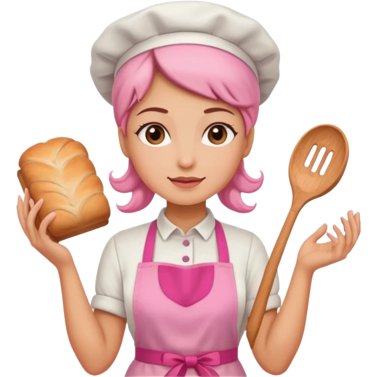 Woman baker in pink emoji