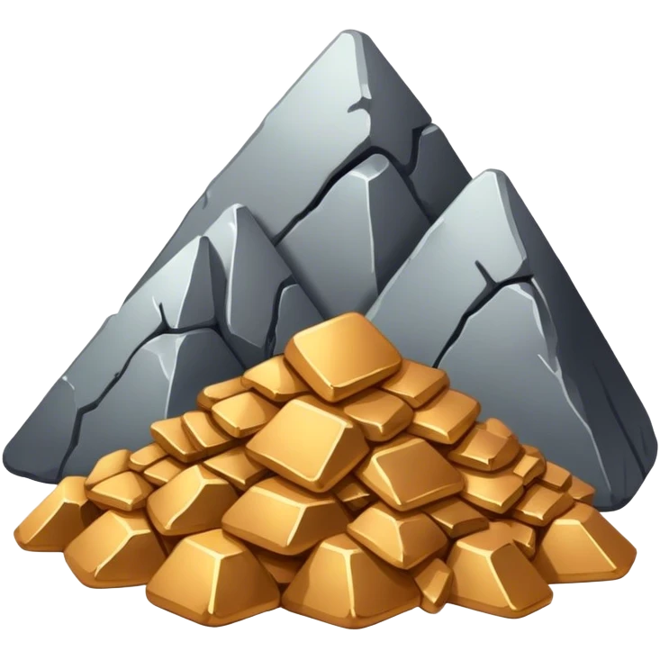 3 piles of rare earth metals emoji