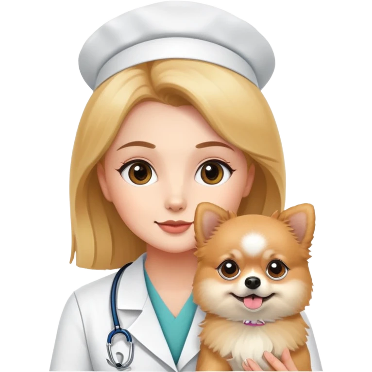 veterinary nurse with lulu pomeranian emoji