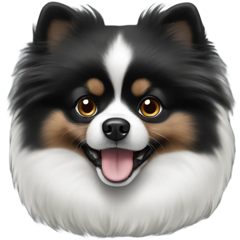 Black and white Pomeranian  emoji