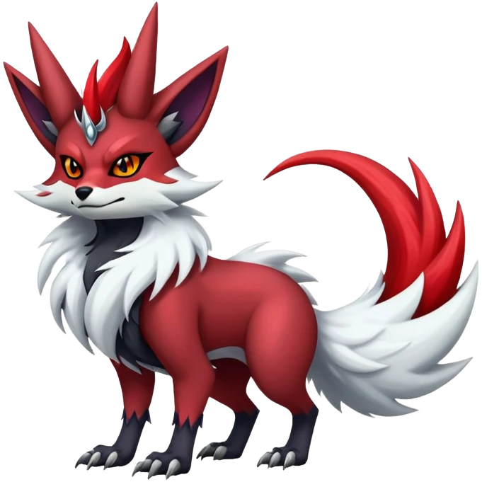 Shiny Exotic Gothic Badass Anthropomorphic Delphox-Zoroark-Zangoose-hybrid-creature emoji